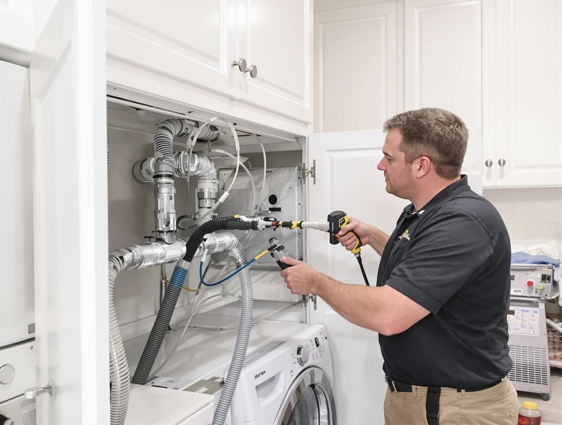 North Fayette Dryer Vent Cleaning professional removing severe blockage from a clogged dryer vent in North Fayette