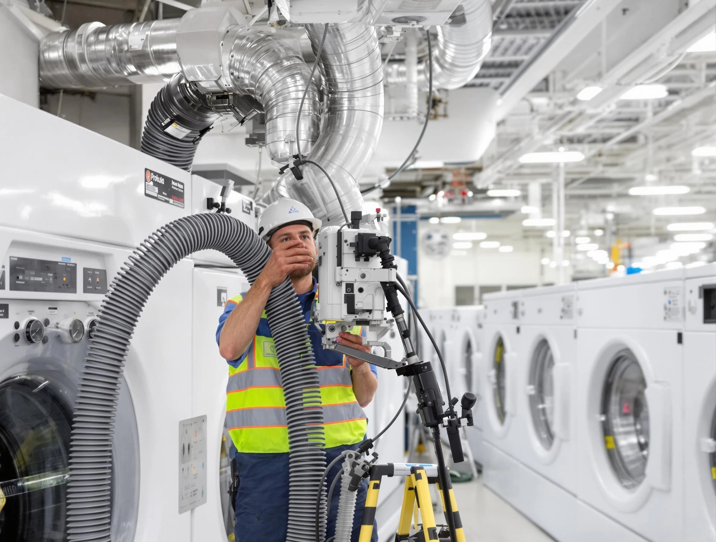 North Fayette Dryer Vent Cleaning team performing commercial-grade dryer vent cleaning at a business facility in North Fayette
