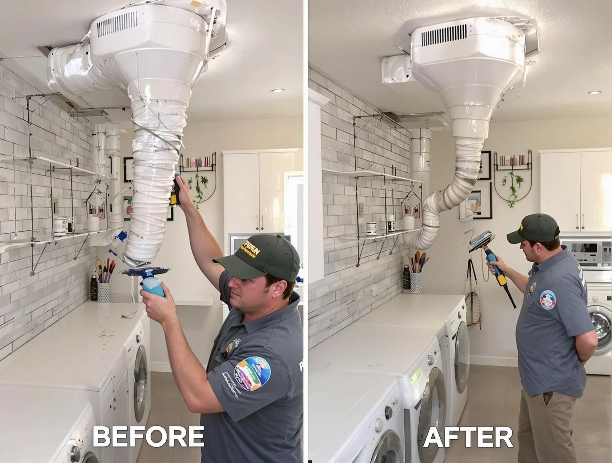 Professional dryer exhaust vent cleaning by North Fayette Dryer Vent Cleaning in North Fayette