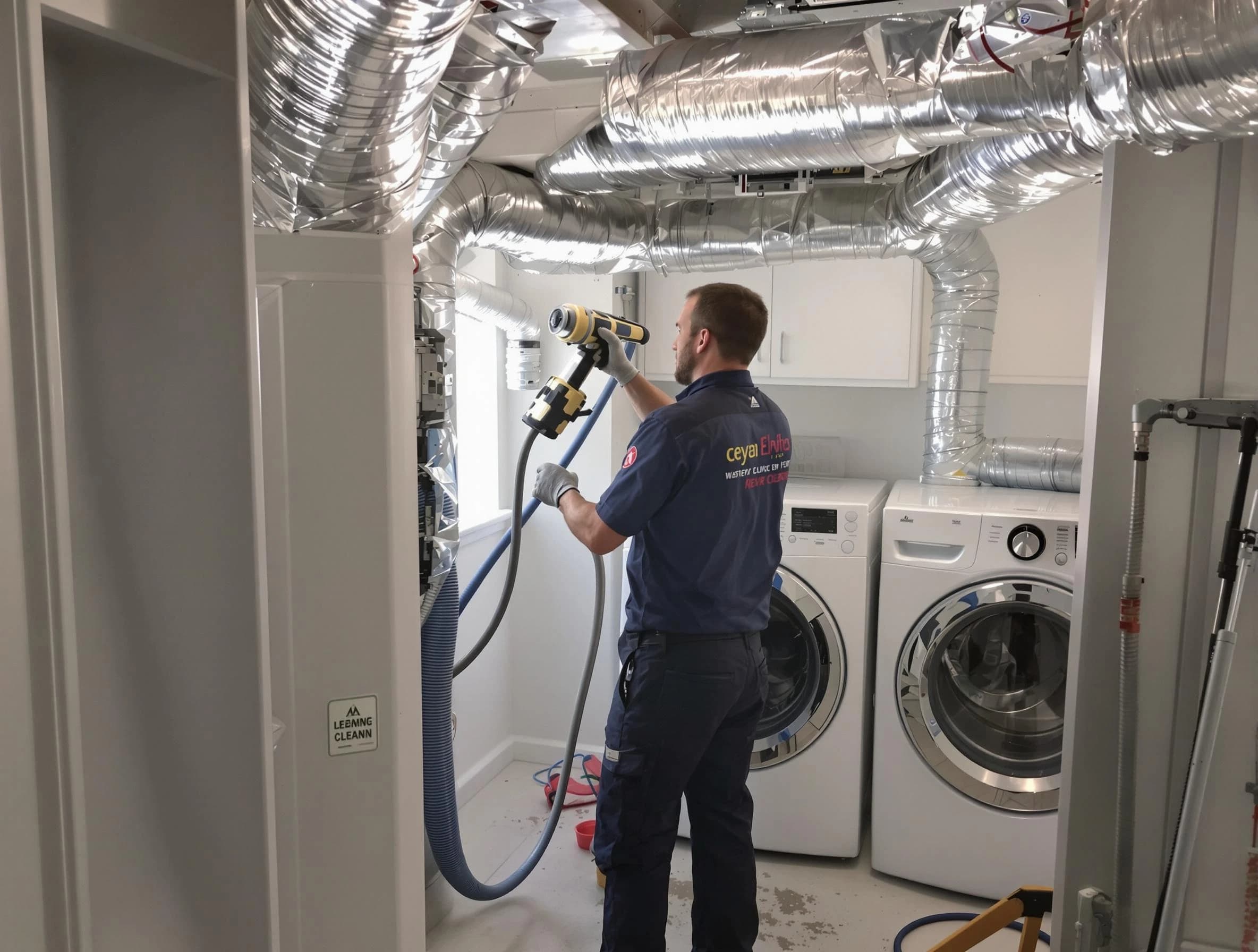 North Fayette Dryer Vent Cleaning specialist using advanced equipment for thorough duct cleaning in North Fayette