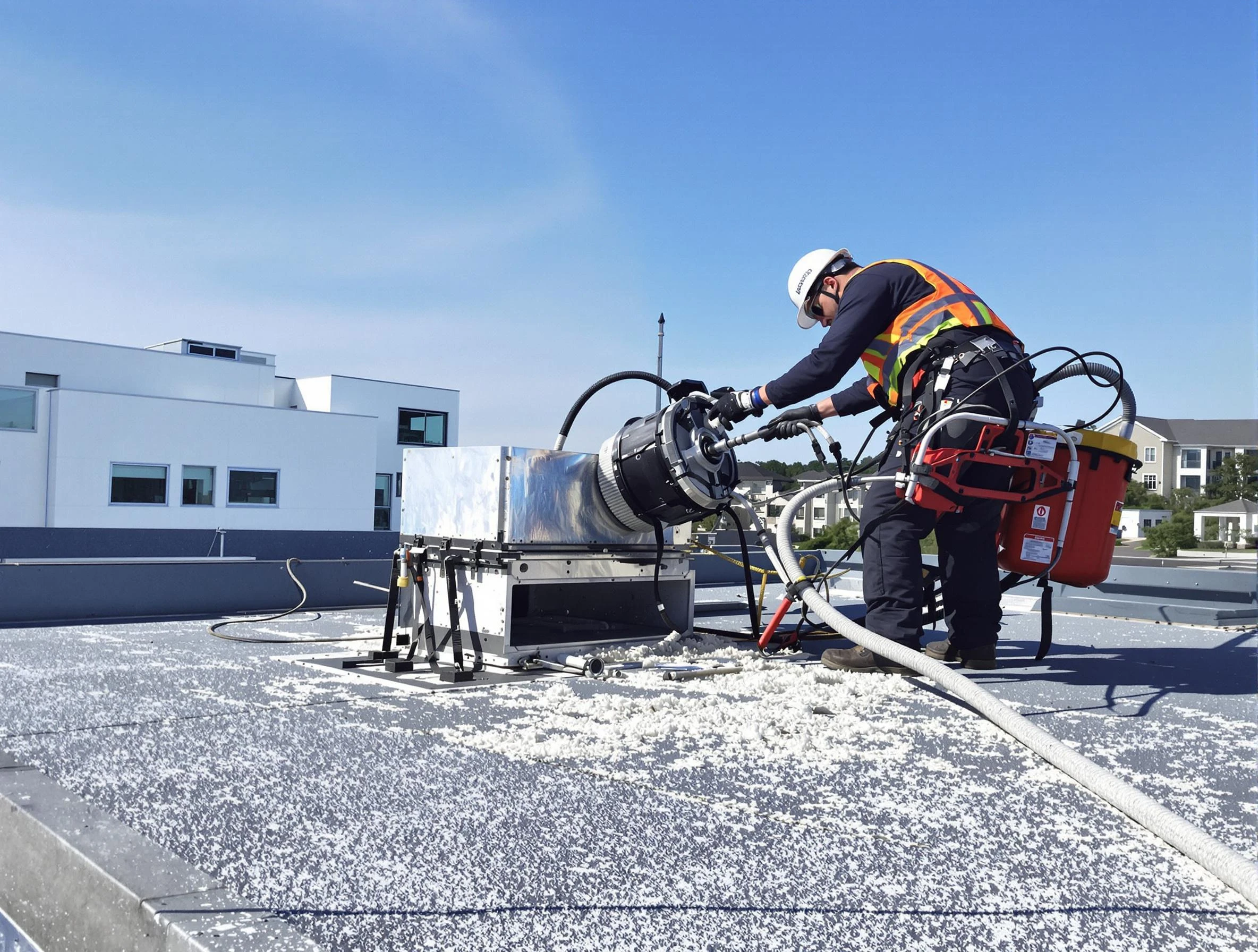 Cleaning Dryer Vent On Roof in North Fayette